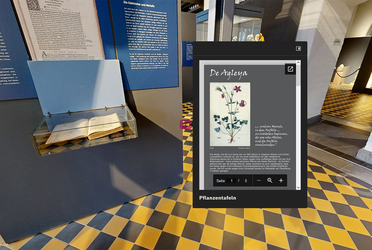 Virtuelle Informationstafel im Museum am Strom